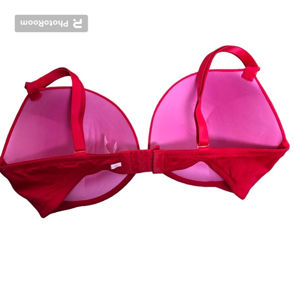 PINK Victoria's Secret  Everywhere Super Push Up Red Bra  36DD EUC - Picture 3 of 7